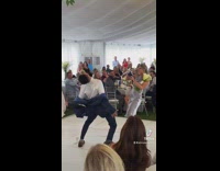 Bridesmaid and groomsman different introductions at wedding