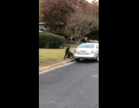 Collab FunBestVids - Guy catches football hits silver car roof 