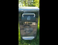 Solar power trashcan found at park 