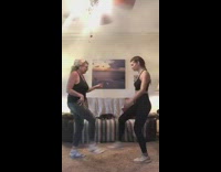 Mother and daughter do kick tiktok dance