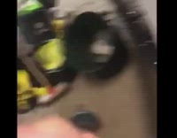 Red shirt guy lifts weights fail garage 