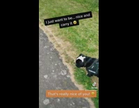 Dog doesnt want to carry poop bag