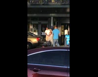 Couple walk out hospital video red car