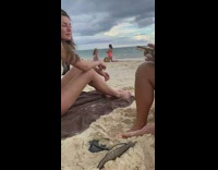 Kid girl take photo woman brown hat 