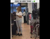 girl hairstylist face mask on