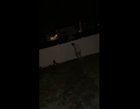 Man run and break down wooden fence