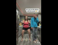 Lady acts like chicken laying eggs