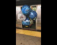 Large bags of recyclables squeeze through doors 