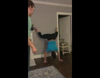 Woman Twerks on the Wall to Cardi B 