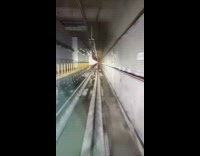Time lapse view metro train pilot tunnel