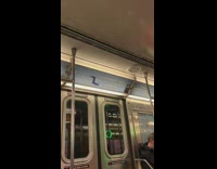 Guy takes over intercom speaker on subway train