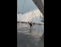 Scuba diver runs into water fountain 