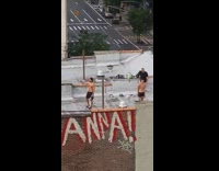 Shirtless guy black shorts selfies rooftop anna 
