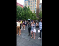 Guy wearing a TV helmet recording drum performance