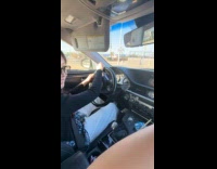 Guy tease sister while driving on road