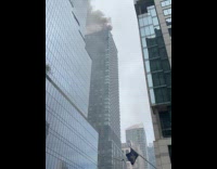 Video of fire erupted from building roof