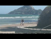 Couple dance beach princess carry spin sunglasses dropped