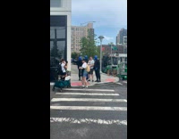 Collab WINY - Three blue men pose with dad holding baby