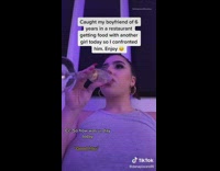 Girl confronts boyfriend about cheating champagne glass 