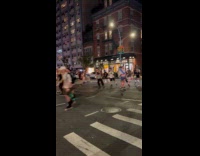 Group skating on the street