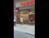 Man jumps to hit vertical clearance with his head