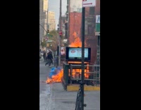 Pile of garbage burn on the street