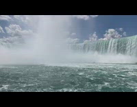 Large waterfalls in The Maid of The Mist boat ride