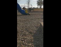 Guy banana costume music video slide playground