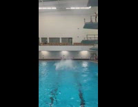Guy front flip diving board belly flop 