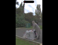 Man lifts the tiles and fell backwards