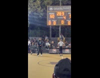 Guy dances at playoffs tries grabbing ball