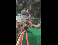 NSFW Backwards zipline red shirt guy shot guns beer