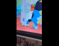 [Third Party] Gray cat sit on sofa watch bluey