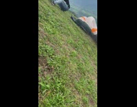 Woman screams before falling while parasailing 