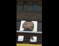 Pair of khaki pants on subway tracks 
