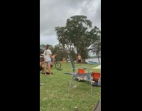 Woman falls on face while attempting a bicycle jump