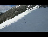 White jacket guy backflips on skis fail 