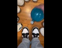 Woman does spin the bottle by herself