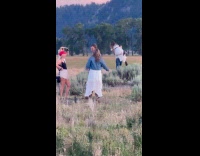 People poses in different photoshoot at farm