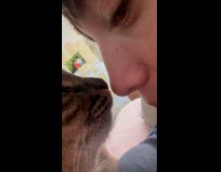 Collab Clips MPUGC - Woman and cat kiss each other on their noses