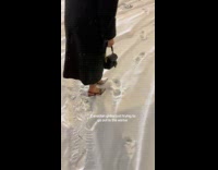 Canadian women wearing high heels on snow 