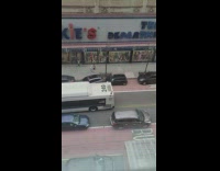 SUV drives into parked car moves it 