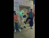 Marshmallow Head Guy Dances with Two Guys 
