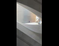 Girl blue coat at disney concert hall