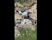 Woman weird yoga push up water stream