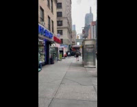 Man goes down car runs on street