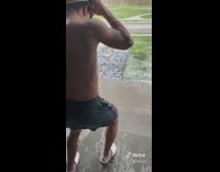 Crazy weird weather shirtless guy helmet