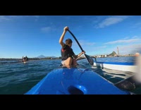 Guy on kayak almost flips over