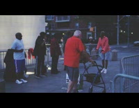 Five guys sing sixth plays cello sidewalk 