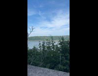 Low flying NYPD helicopter patrolling hudson river